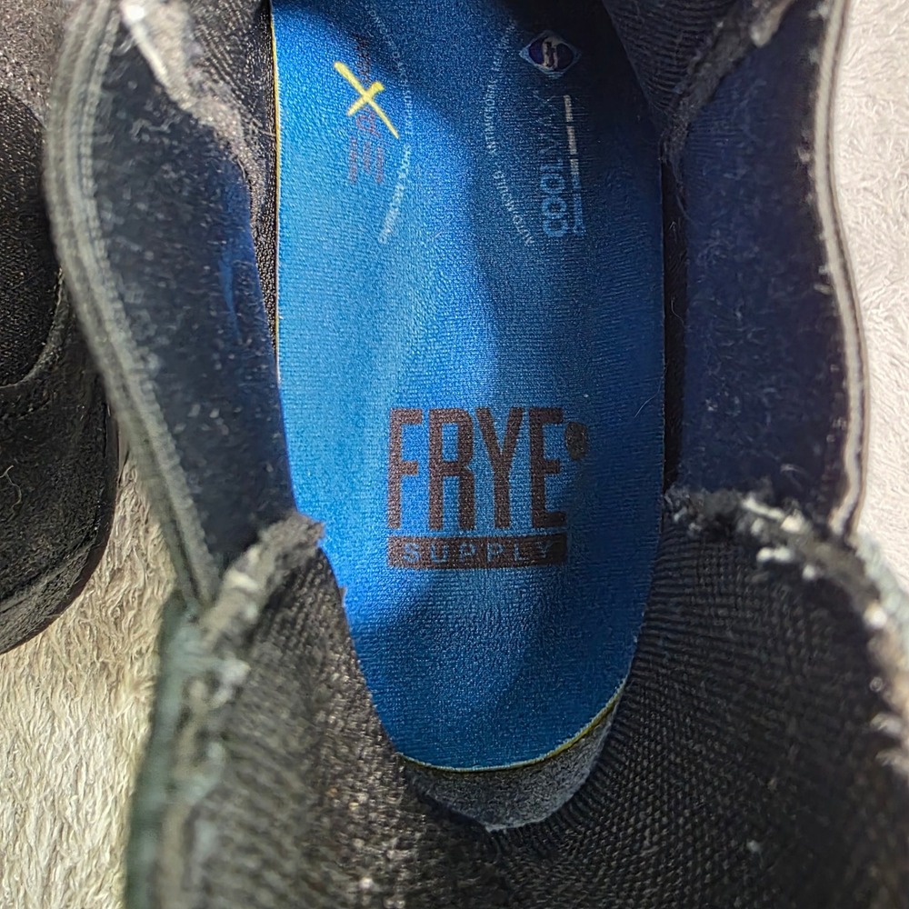 Frye Supply Chelsea Work Boot Black Oiled Suede Composite Toe Women 10 WIDE - Picture 6 of 9